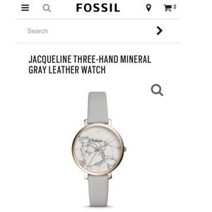 Jacqueline Three-Hand Mineral Gray Leather Watch